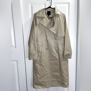 Tan and cream trench coat